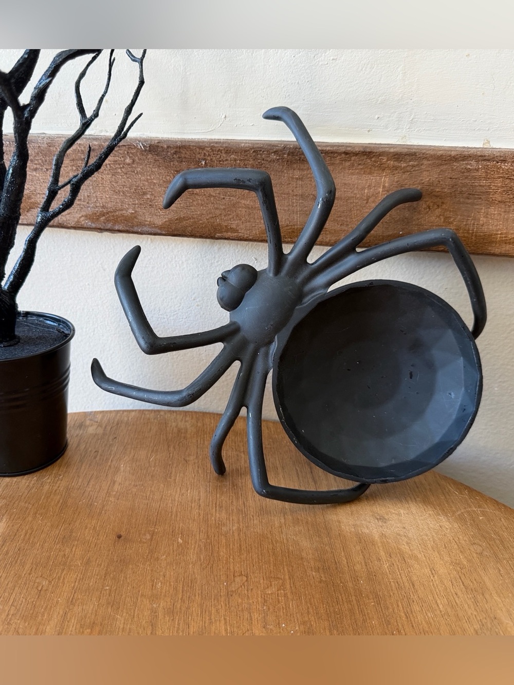 Decorative plastic  Spider Bowl - Matte Black